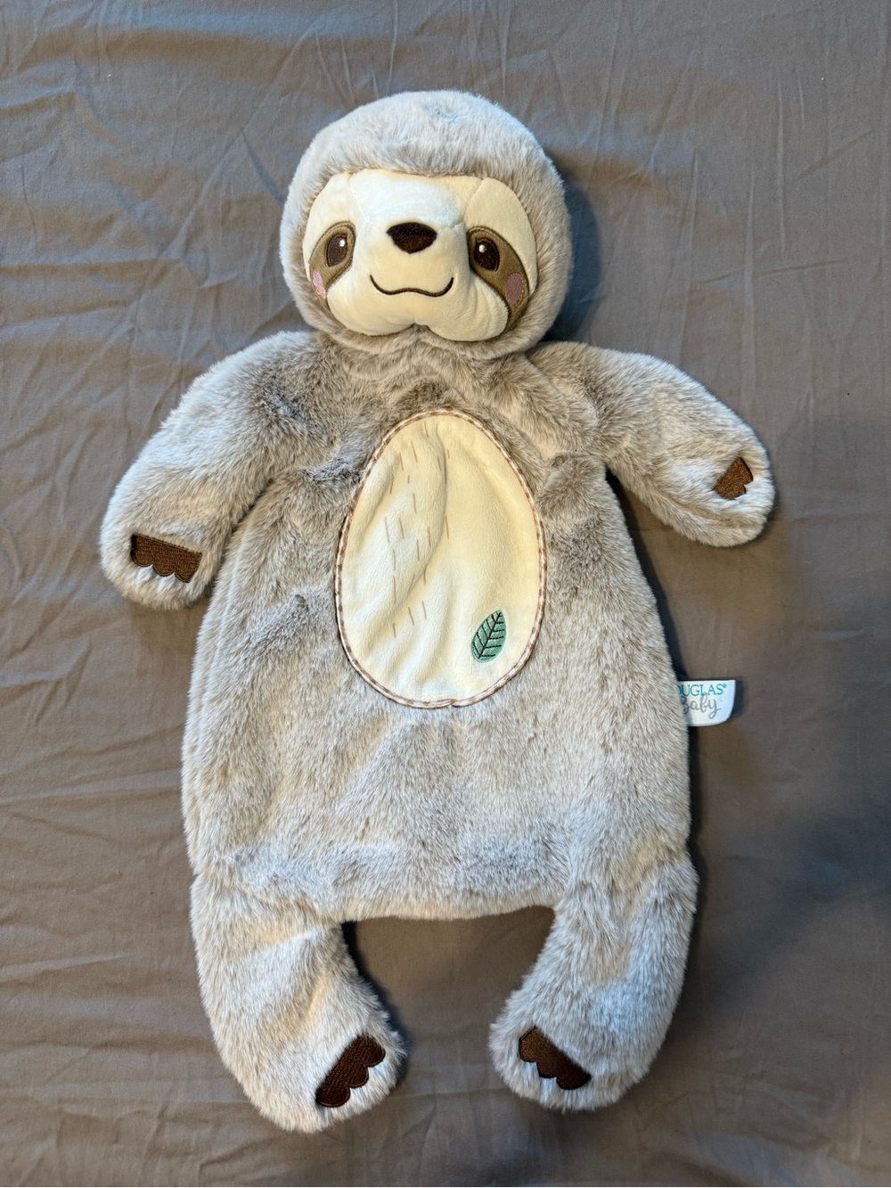Douglas Baby Gray Sloth Plush Comforter - Soft Gray Stuffed Animal